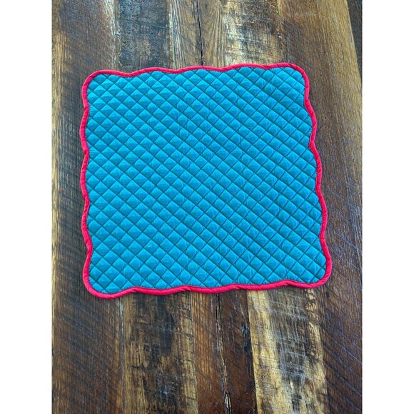 Handmade Quilted Christmas Placemats Set Of 6 Green & Red - Picture 6 of 6